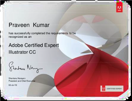 Mẫu chứng chỉ Adobe Certified Expert Illustrator CC